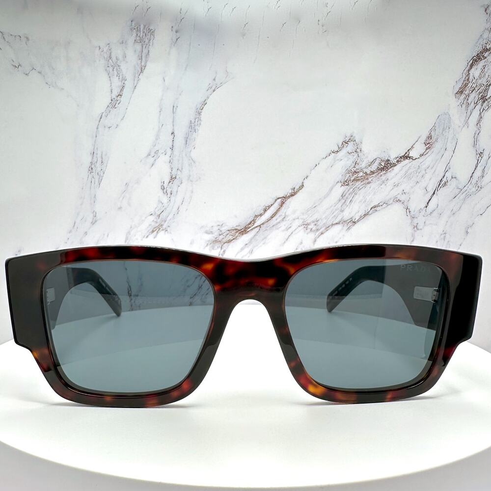 New PRADA Sunglasses Brown Root Tortoise Square Men's Plaque Logo - Picture 2 of 16